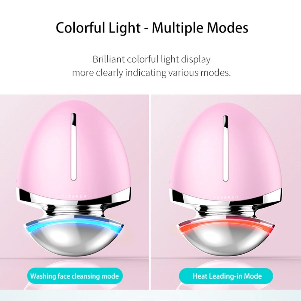 FACE VITAL EMS Brosse faciale en silicone à micro-courant avec fonction thermique