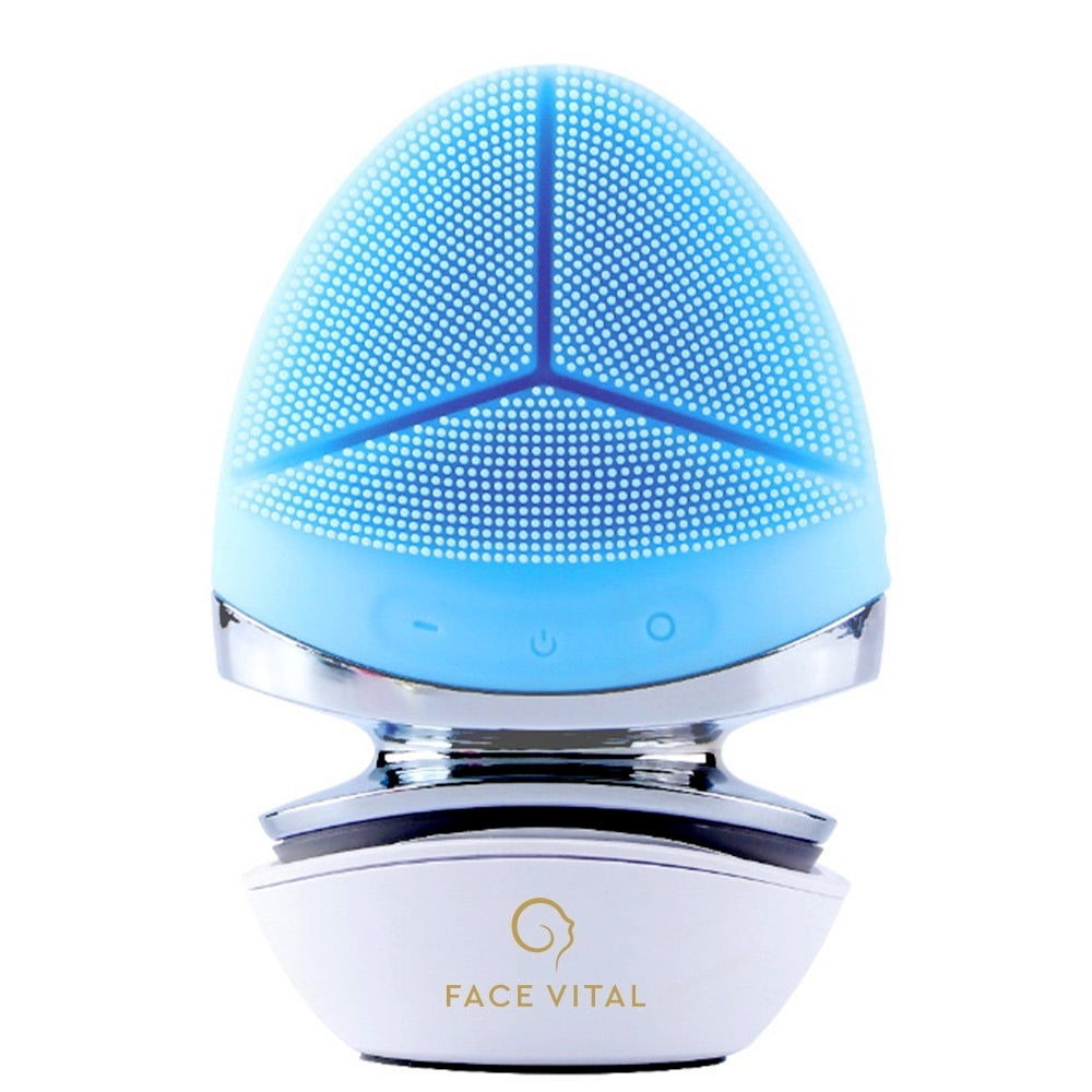 FACE VITAL EMS Brosse faciale en silicone à micro-courant avec fonction thermique